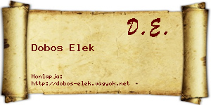 Dobos Elek névjegykártya