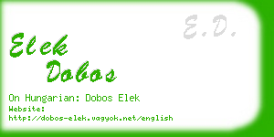 elek dobos business card